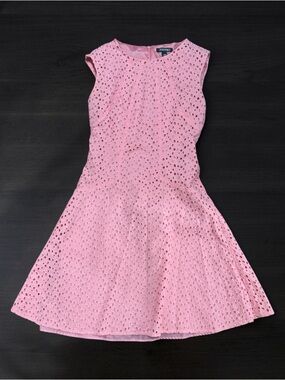 Fit & Flare Pink Eyelet Dress